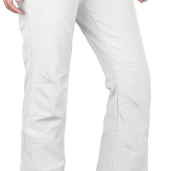 NEW Goldwinn Ladies White Ski Fitted Pants GTEC Stretch W/Black Suspenders - Picture 12 of 14